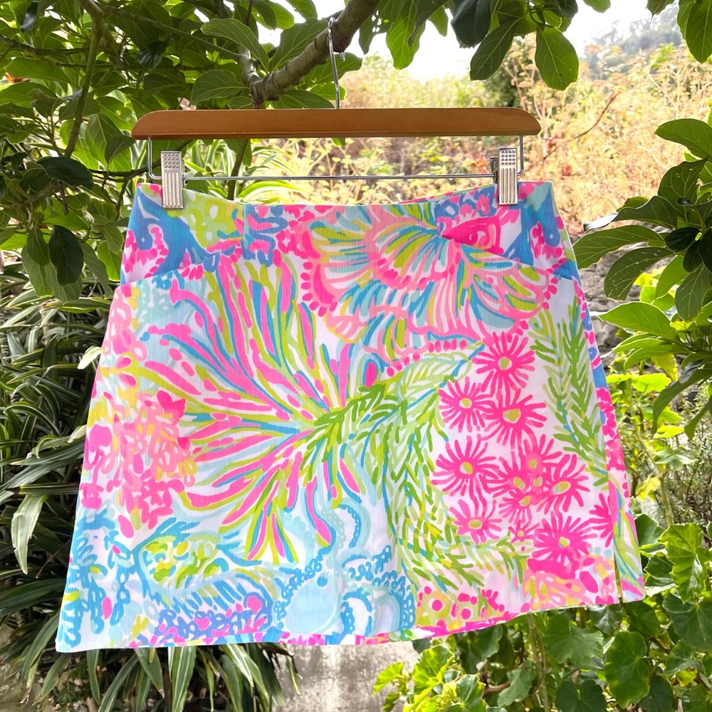 Lilly Pulitzer Pink and Blue Floral Skirt